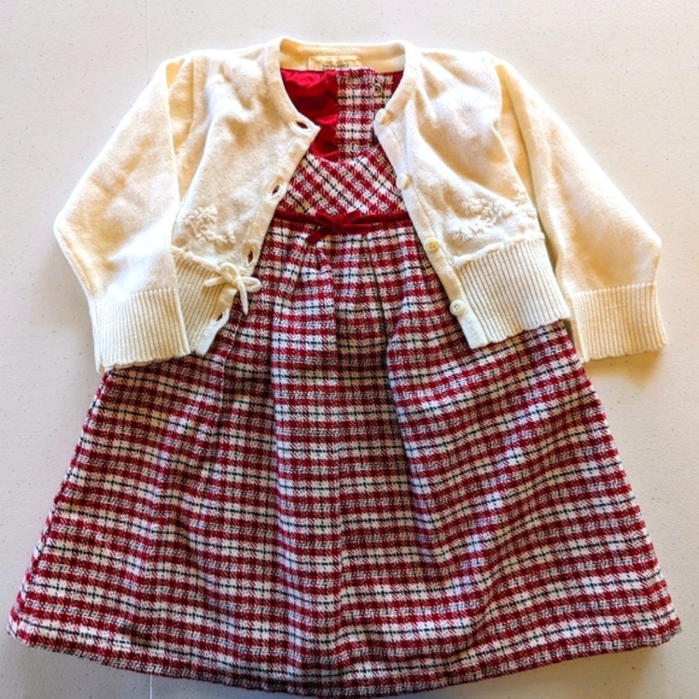 12 month Girls Christmas dress with sweater